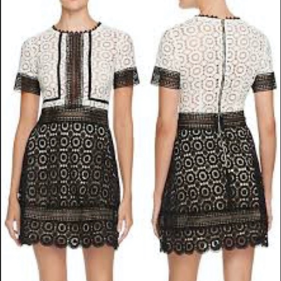 Aqua Dresses & Skirts - Black and white lace cocktail dress